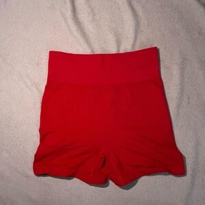 SHEIN Vibrant Red High-Waisted Shorts
